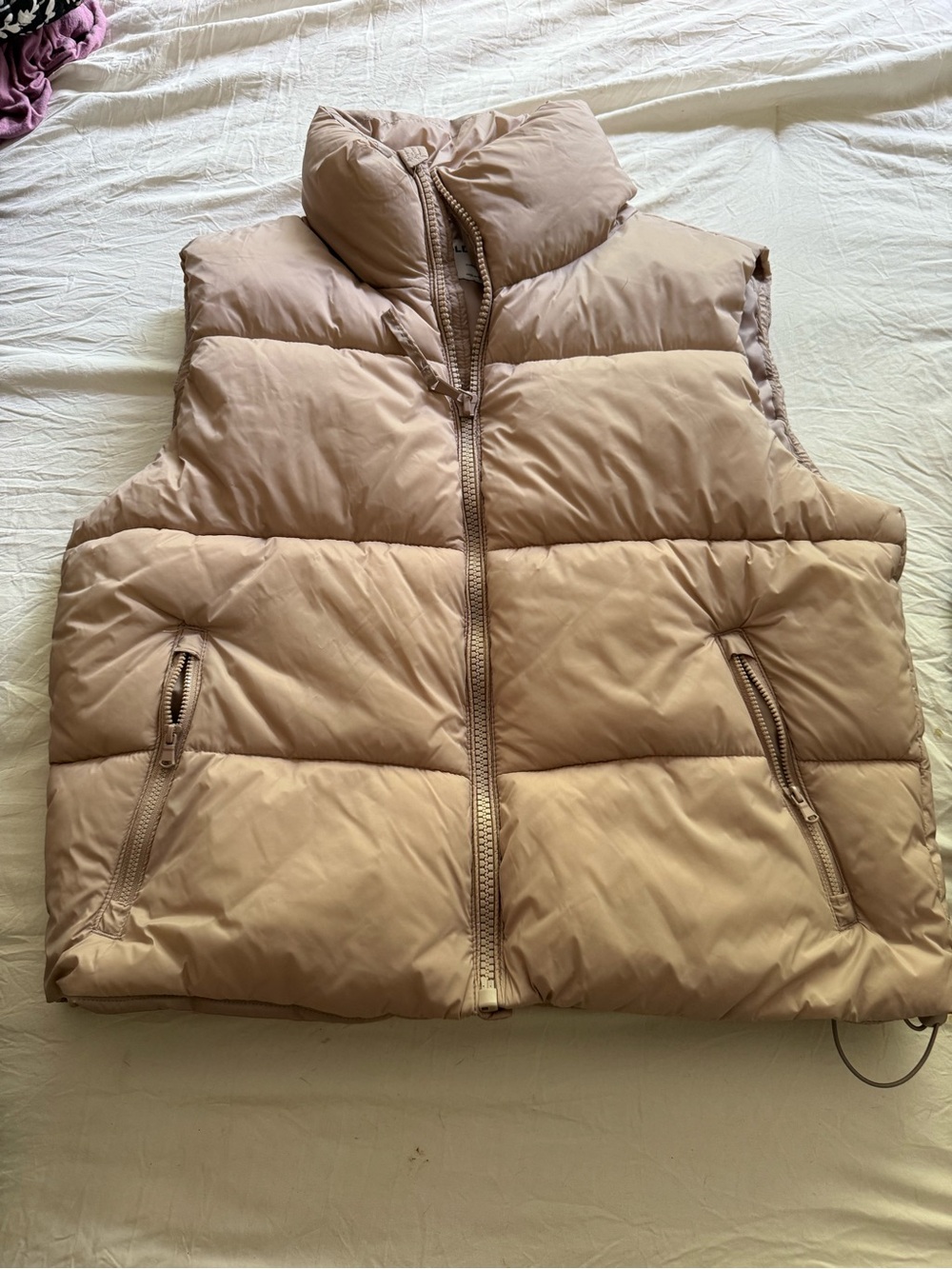 Old Navy Light Taupe Puffer Vest